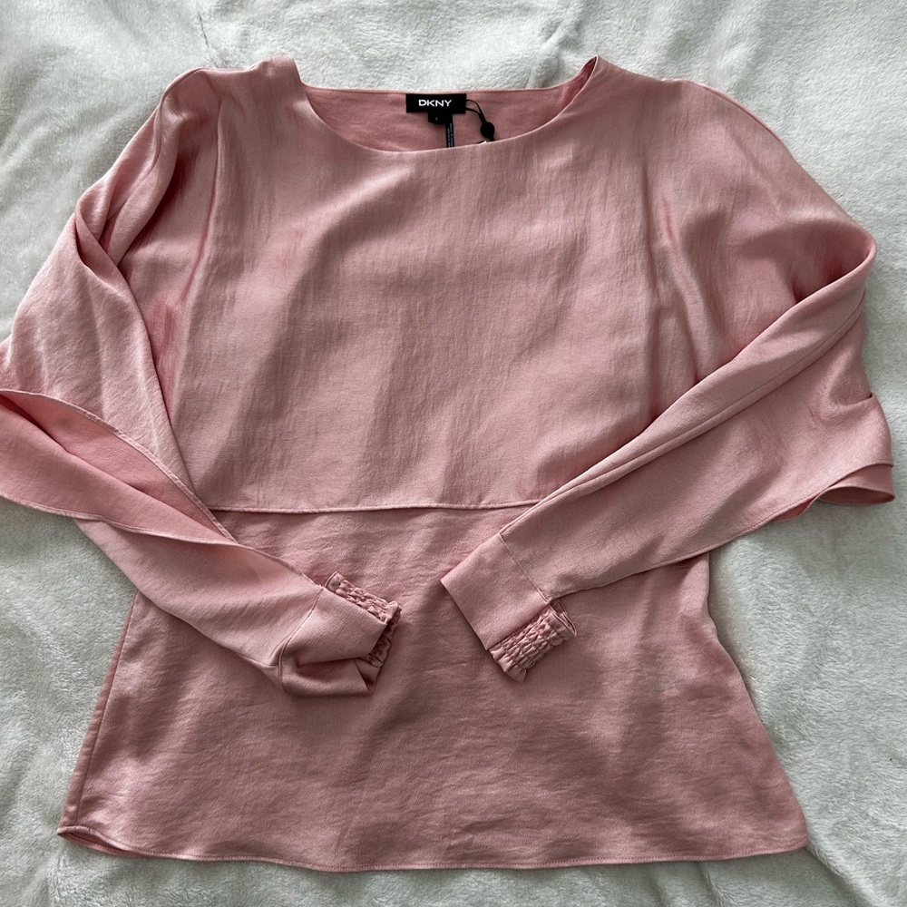 DKNY Pink Long Sleeve Blouse